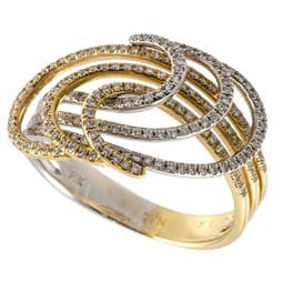 Two Tone Diamond Swirl Ring